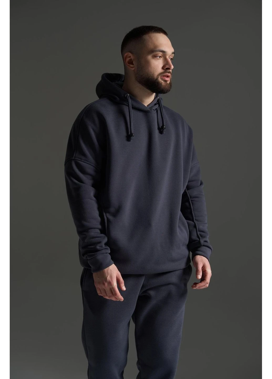 Худі чоловічий графіт oversize # - (395671748)