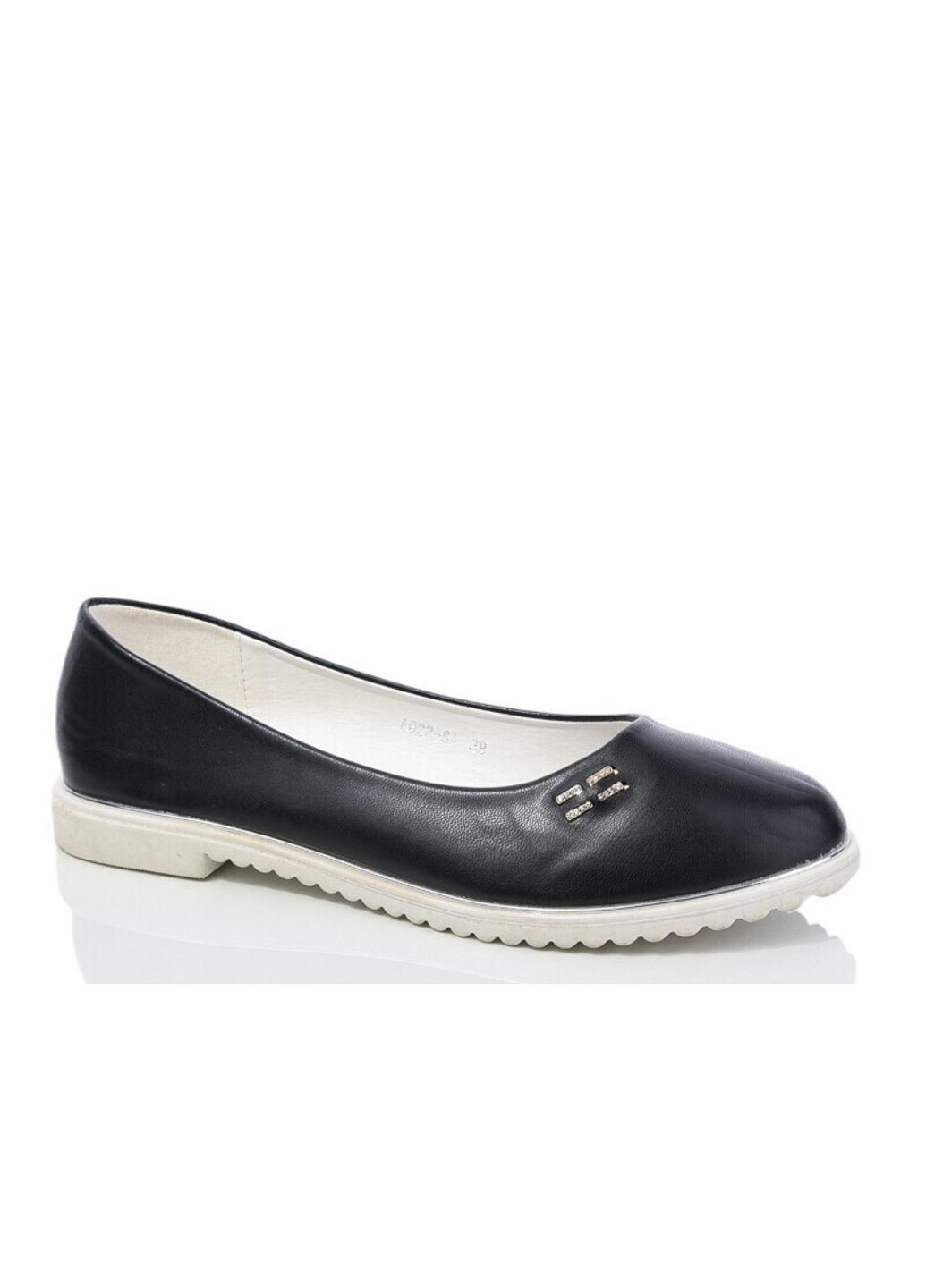 Жіночі жіночі балетки Башили | чорні однотонні без декору штучна шкіра (354321465)