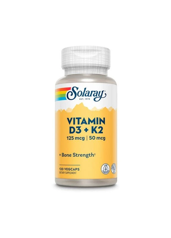 Vitamin D3+K2 (soy free) (120 veg caps) Solaray (395939501)