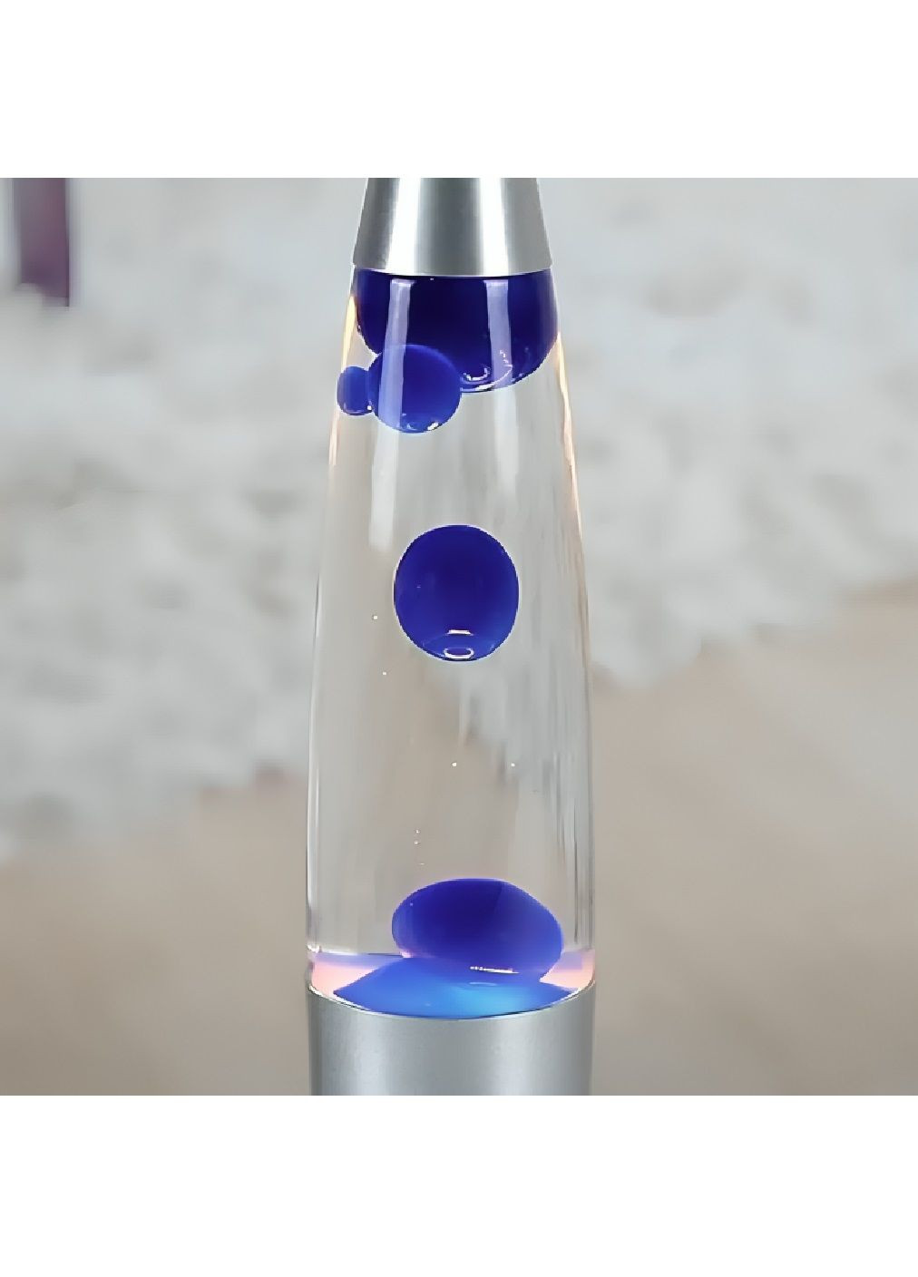 Нічник лампа лавова парафінова настільна з роботою від мережі 220В часом роботи 6-8 годин 37 см 25 Вт (480403-Prob) Синя Unbranded (335003928)