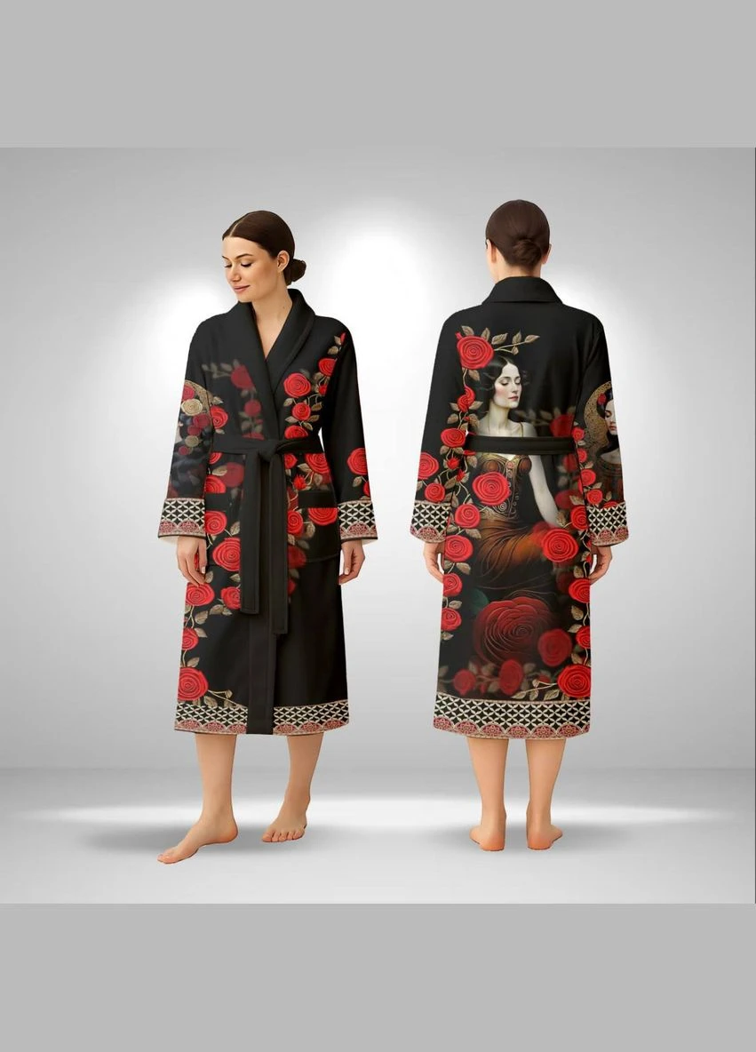 Кимоно женское из плюшевого велюра Queen of Roses 29458 M FlexDress (336544506)