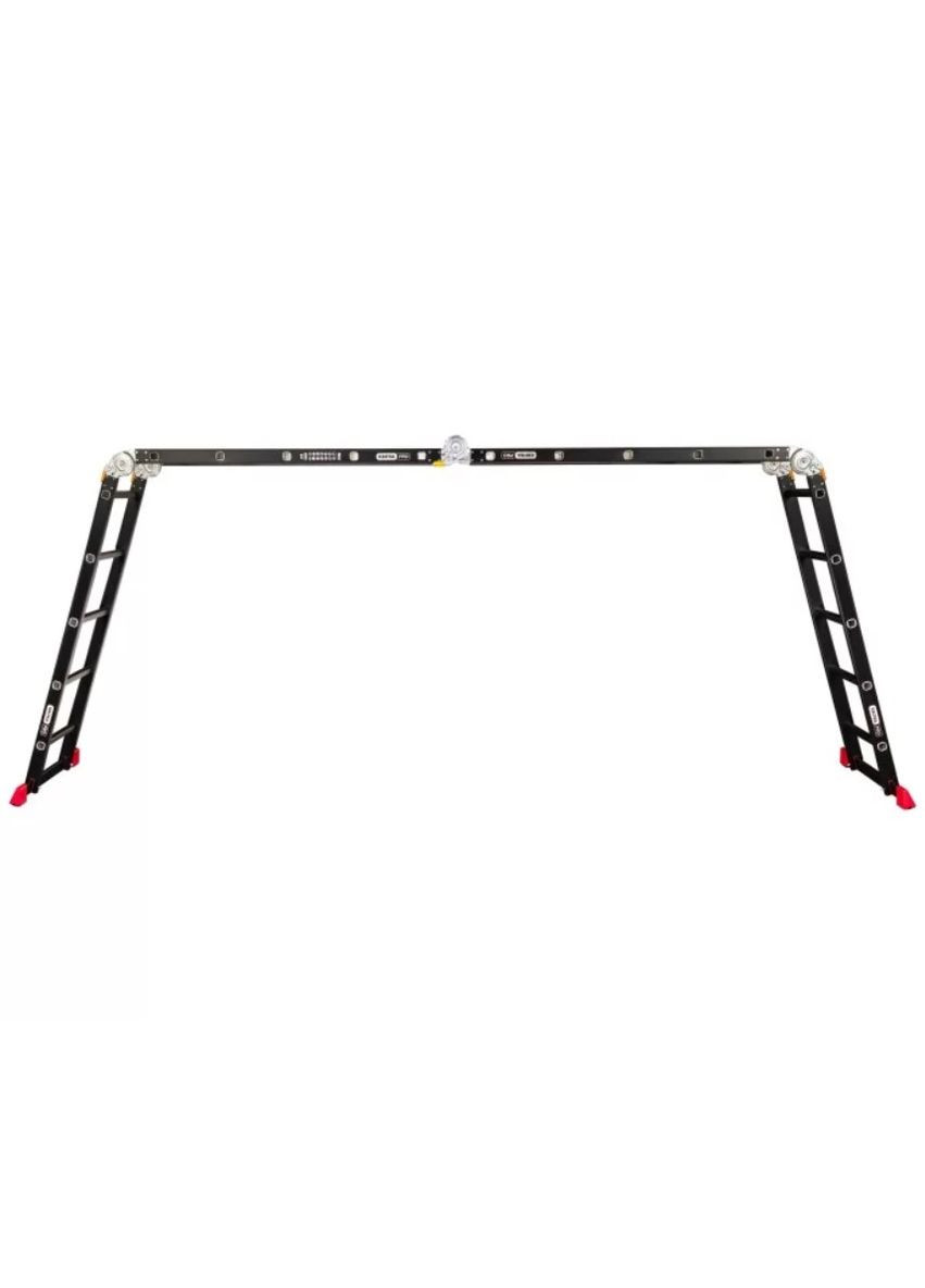 Алюмінієва драбина-трансформер PRO HD BLACK (4x5 сходинок) алюмінієва чорна 4-секційна (24689) КВІТКА (315765420)