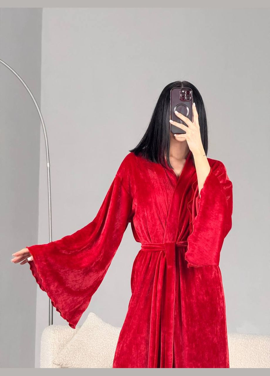 Жіночий червоний халат No Brand (335076369)