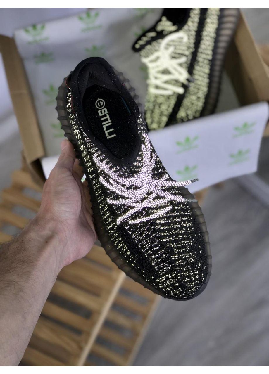 КРОСІВКИ ЖІНОЧІ ADIDAS YEEZY BOOST 350 V2 BLACK АДІДАС ІЗІ БУСТ No Brand чорні демісезони (367176621)