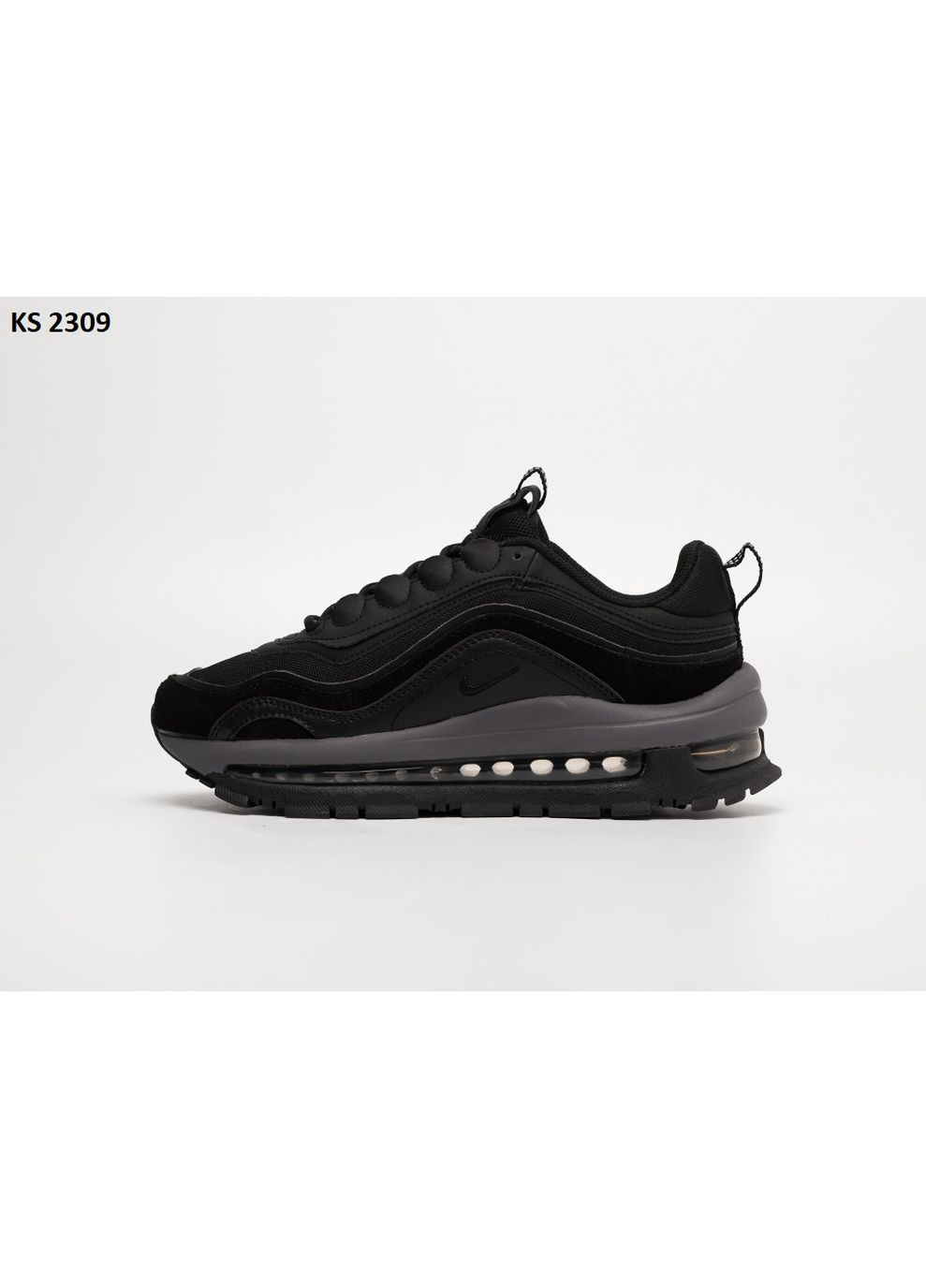 Черные демисезонные кроссовки мужские nike air max 97 futura black найк аир макс 97 No Brand
