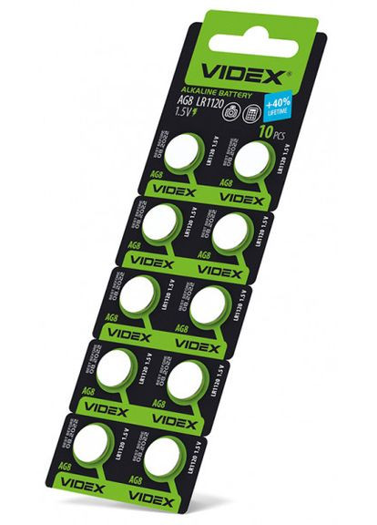 Батарейка годинникова AG 8/LR1120 BLISTER CARD 100 шт. (коробка) Videx (359398045)