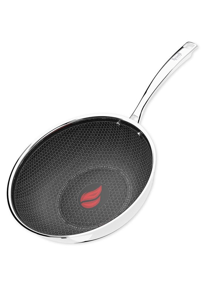 Сковорода WOK NanoPro 3-ply 28 см Silver/Black(25-305-213) Krauff (324021462)