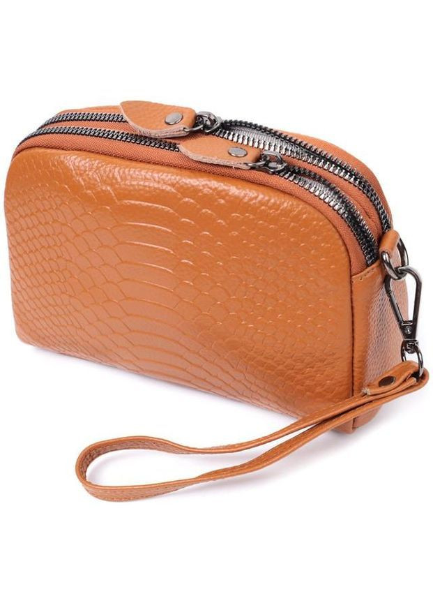 Сумка крос-боді через плече для телефону та документів жіноча з натуральної шкіри середня Рудий 37264 Vintage (361970377)