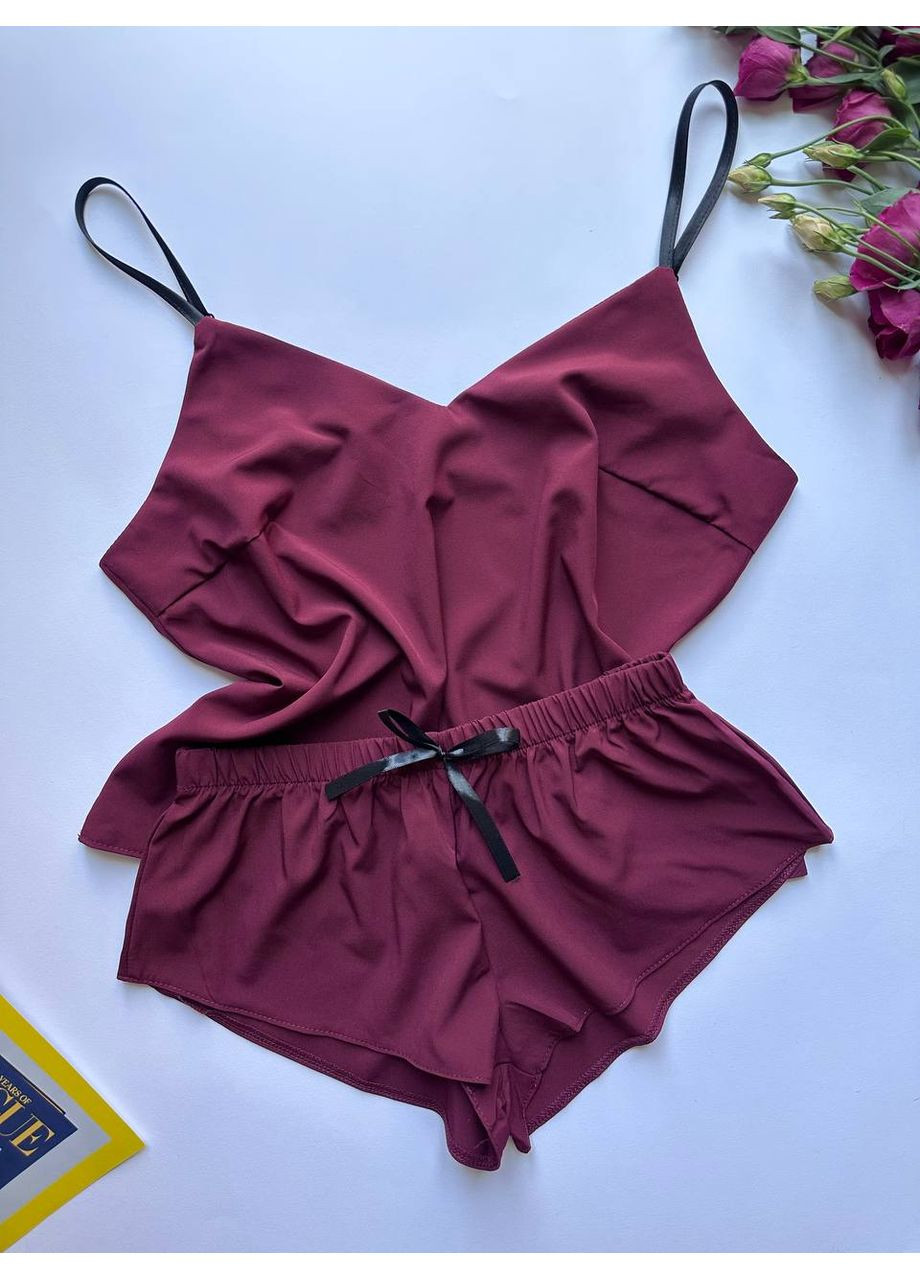 Вишнева всесезон однотонна майка та шорти майка + шорти Exclusive піжама