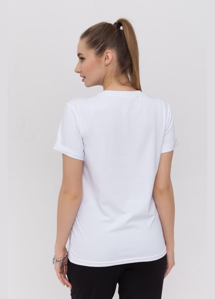 Белая белая базовая футболка для беременных и кормящих мам Юла мама