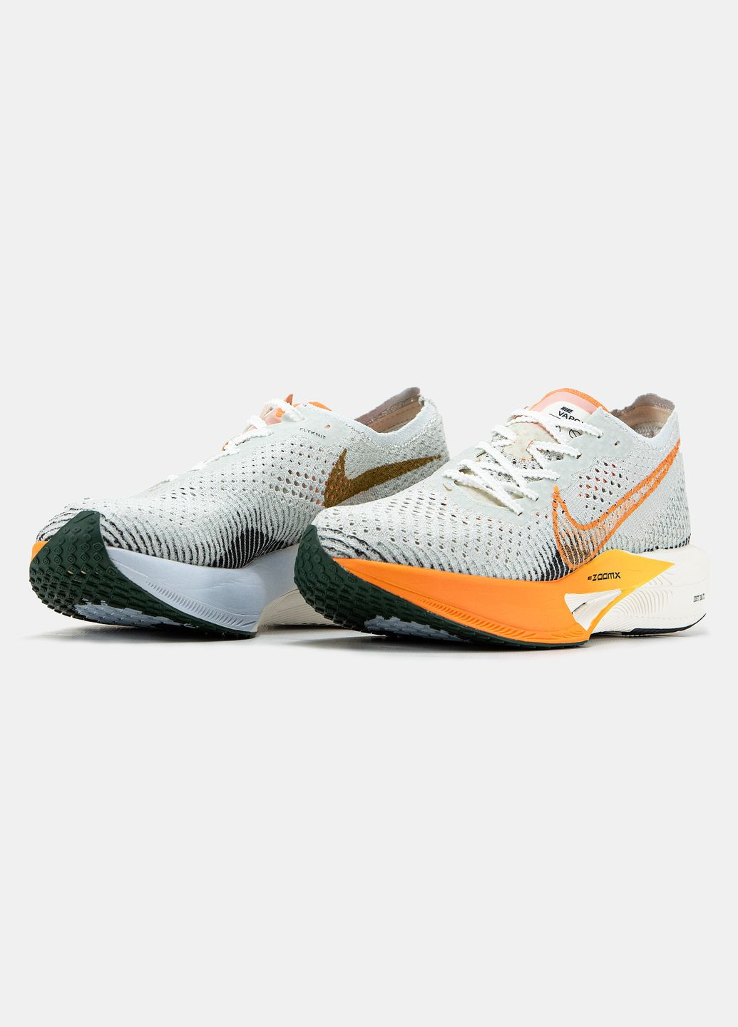 Сірі Осінні кросівки чоловічі і жіночі nike air zoom x vaporfly 3 grey orange white | найк аір зум х вапорфлай 3 сірі оранжеві білі No Brand