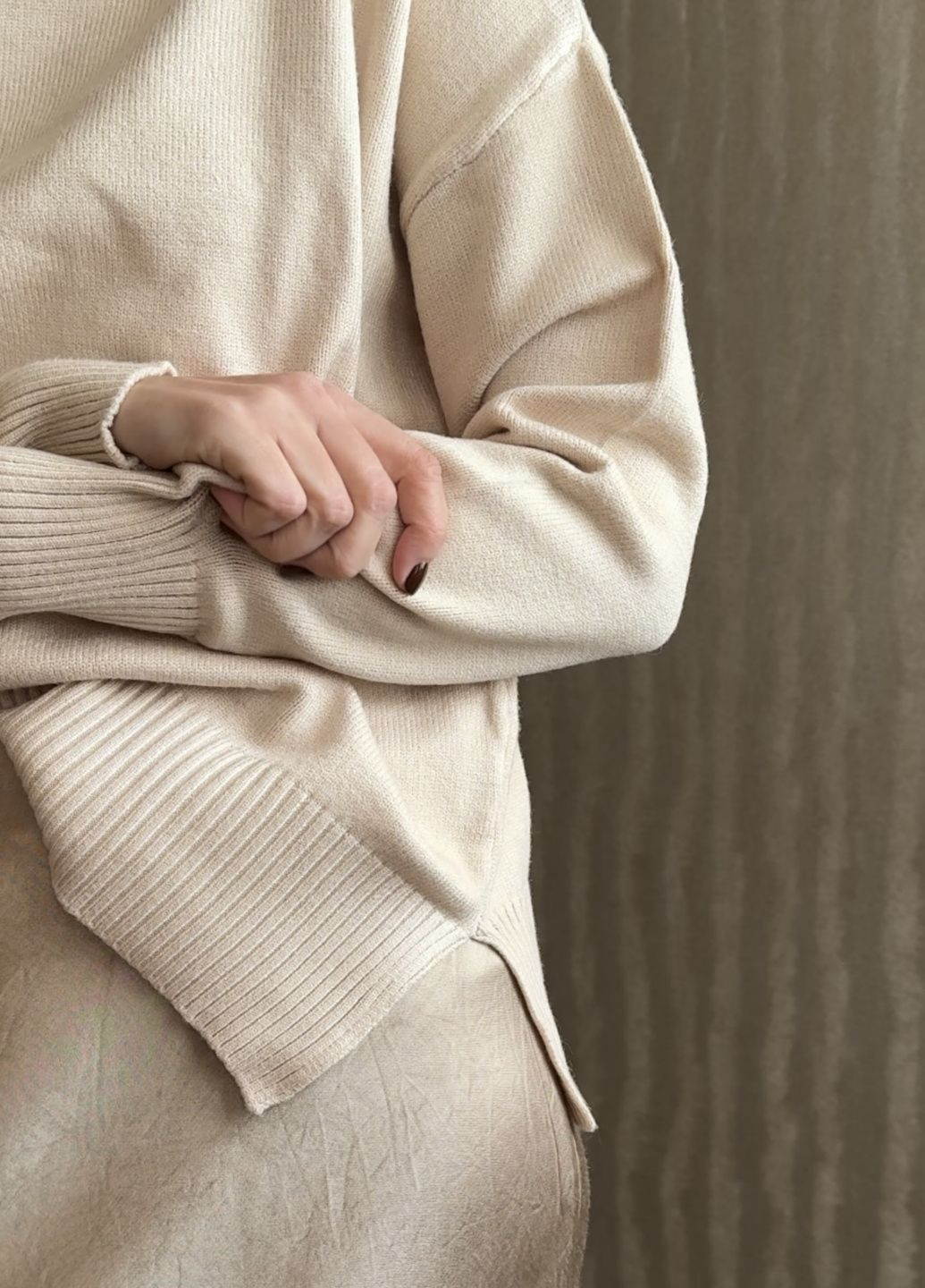 Бежевий зимовий жіночий светр айворі jinjiaxian розмір м бежевий пуловер No Brand