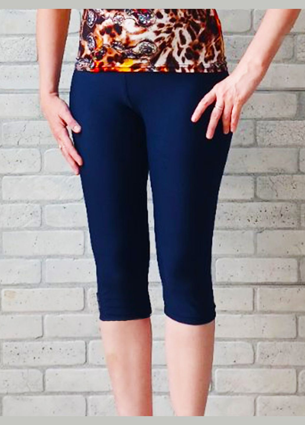 Бриджі жіночі сині літні трикотажні No Brand (348108229)