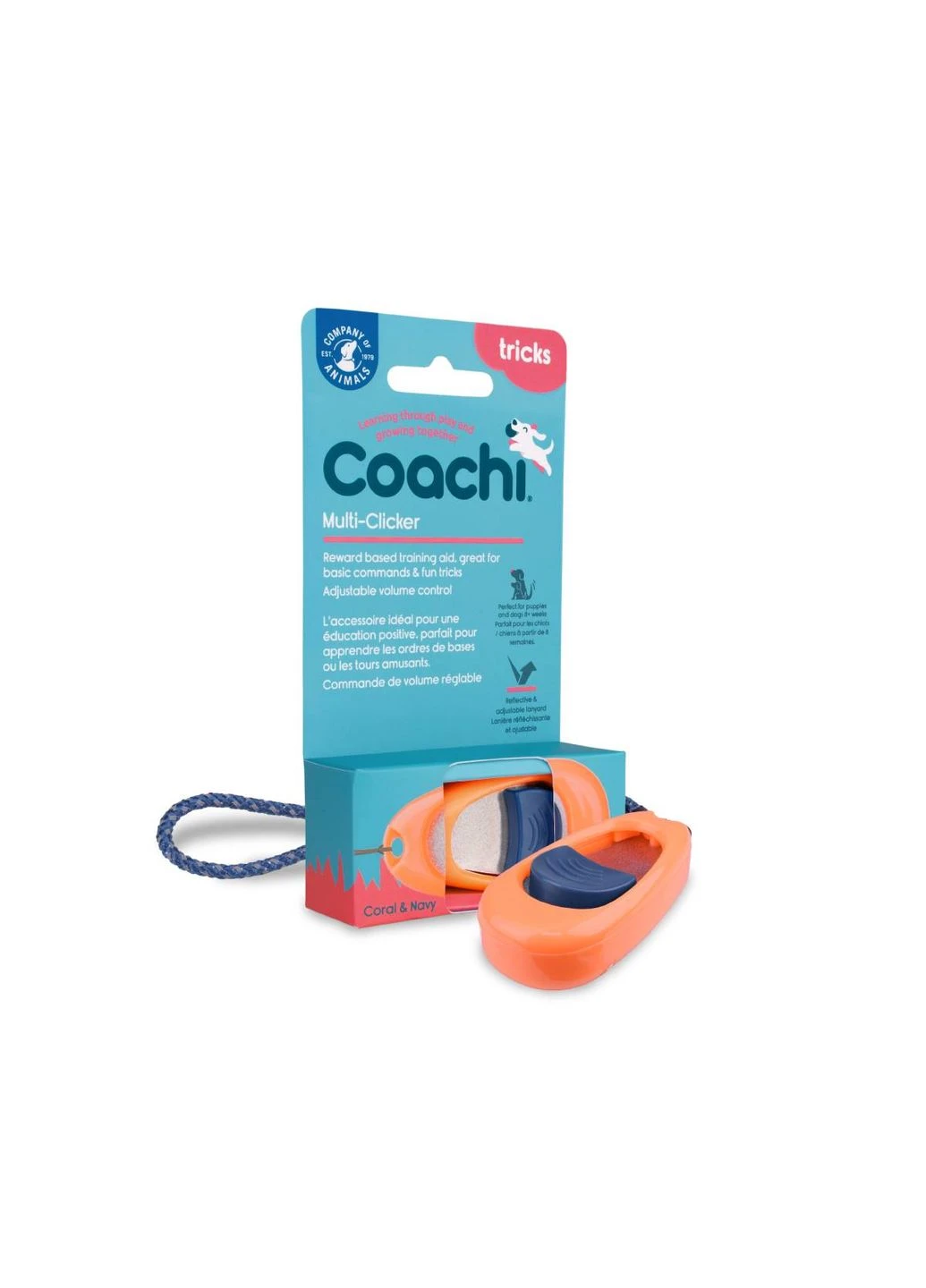 Клікер для дресирування собак Multi-Clicker Помаранчевий із синім COACHI (388131053)