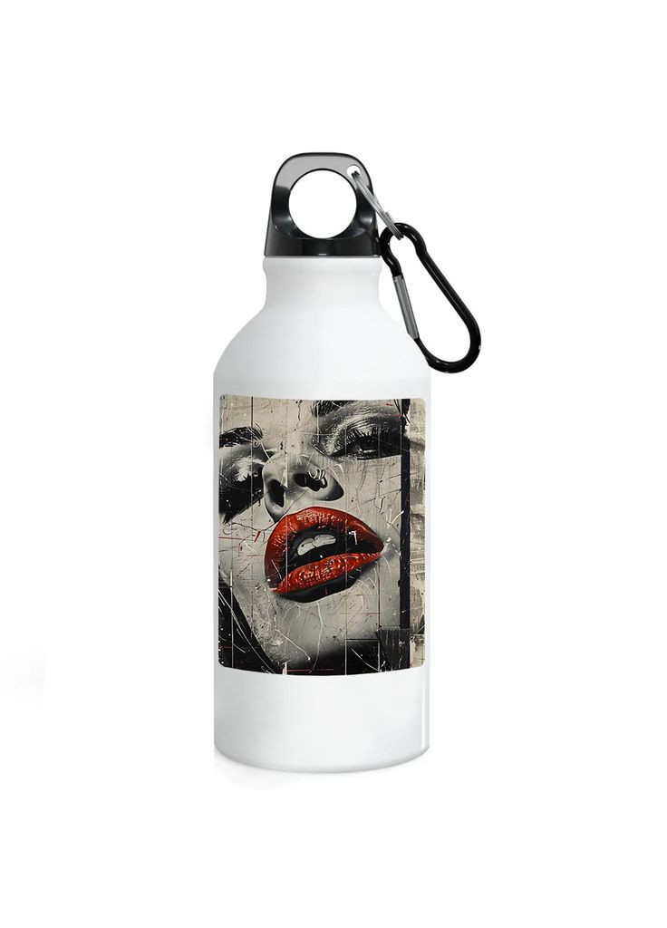 Фляга (пляшка) для води з карабіном 500 мл Металева (Туристична, Для кемпінгу, Для спорту) #115 500 мл Білий No Brand (323639587)