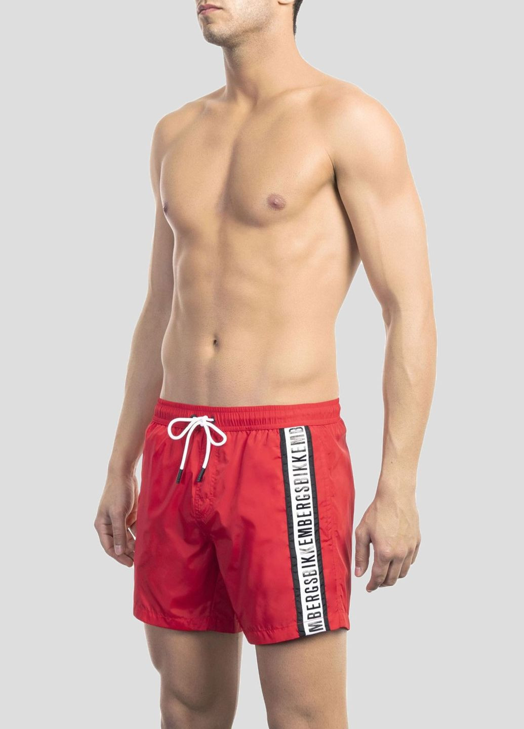 Красные пляжные шорты с лого Dirk Bikkembergs (292012566)