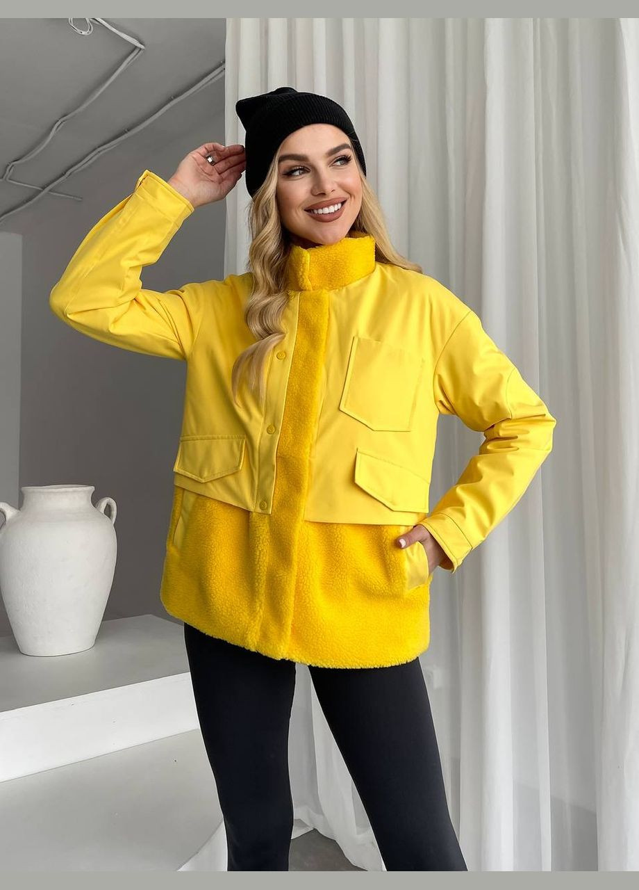 Жовта жіноча тепла куртка колір жовтий р.xxl 450296 New Trend