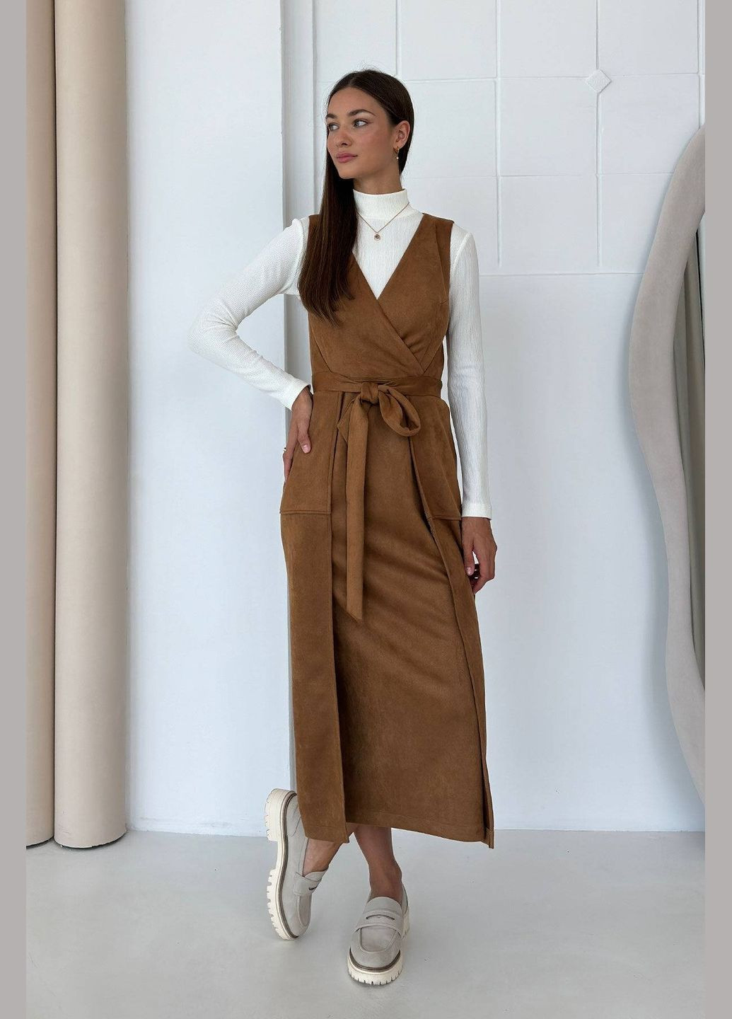 Коричнева повсякденний, кежуал сукня Nenka однотонна