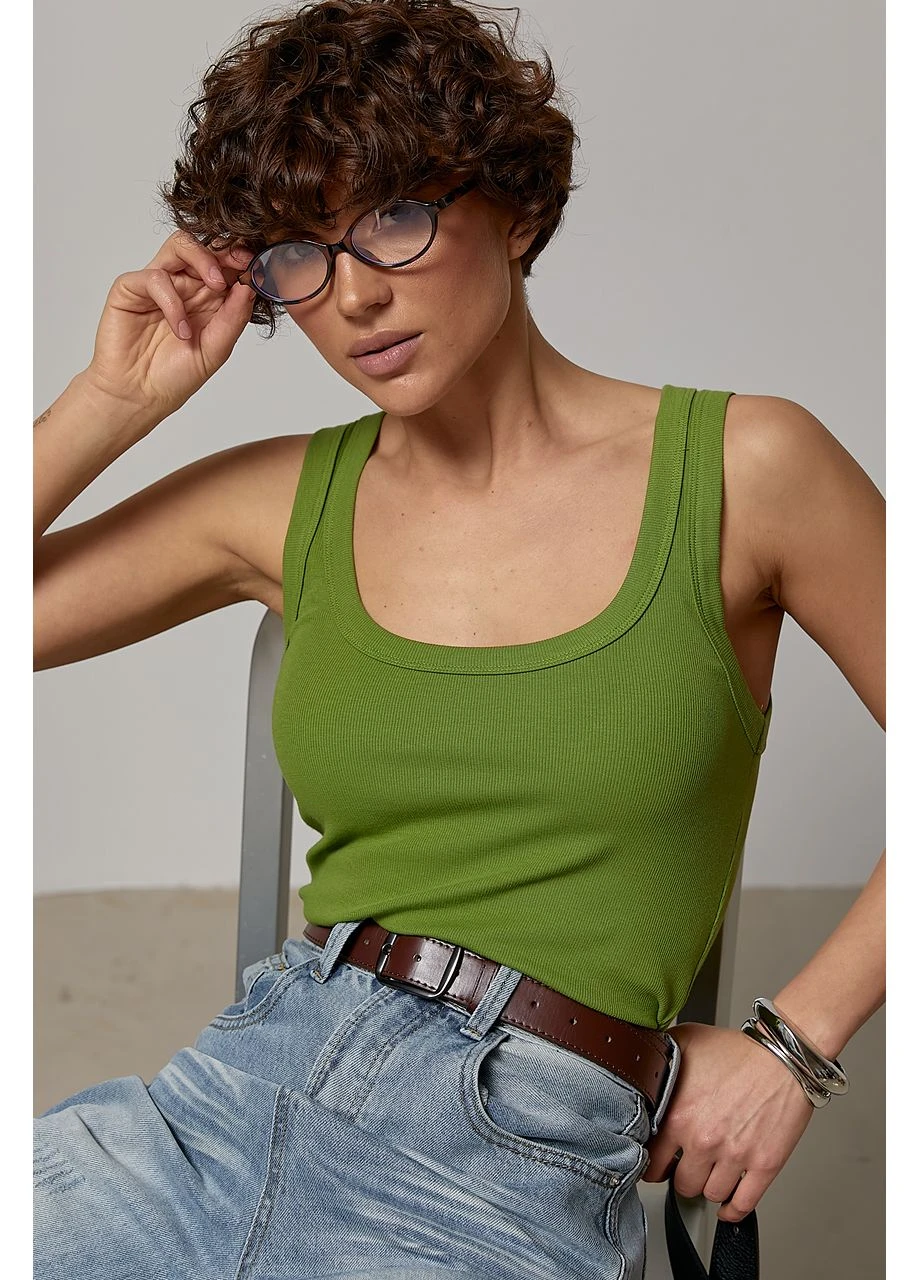Довга майка однотонна в рубчик Lurex — 391059848