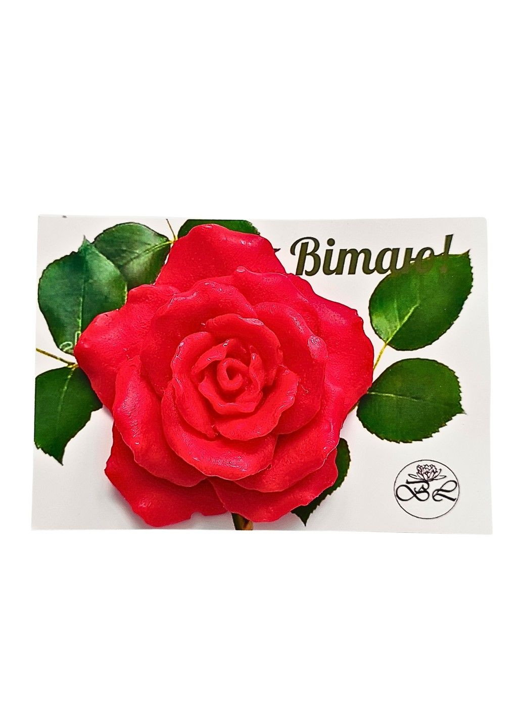 Мыло-открытка ручной работы на подарок Роза красная в пакете (MS-00060) Bila Lileya (349829301)