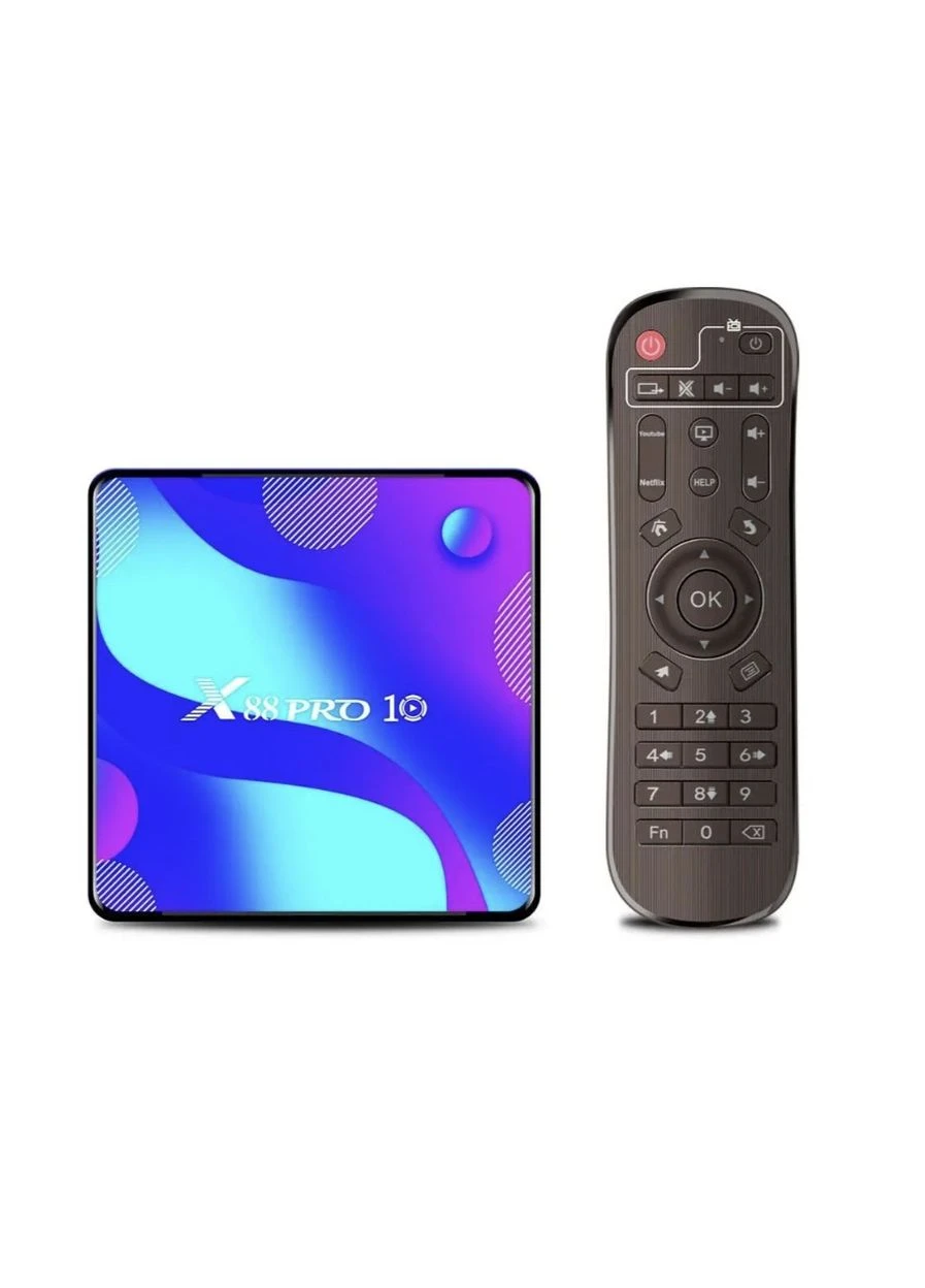 Андроид ТВ-приставка X88 Pro 10 4/64 GB RK3318 Android 11 Smart TV Box 4K Wi-Fi No Brand (383566346)