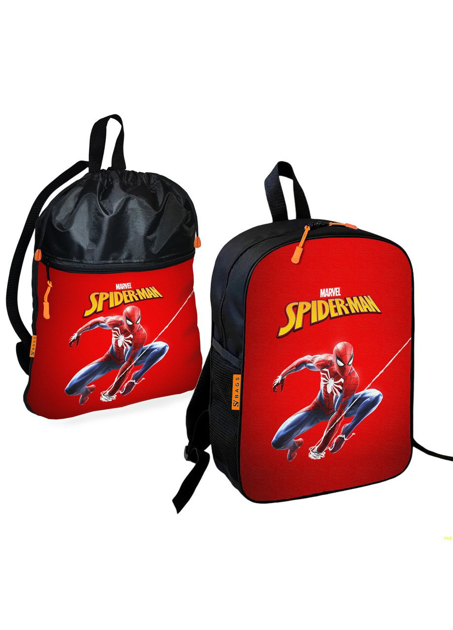 Шкільний рюкзак дитячий Людина-павук + Сумка для взуття спортивної форми рюкзак-мішок хлопчикові (2201) No Brand (332566092)