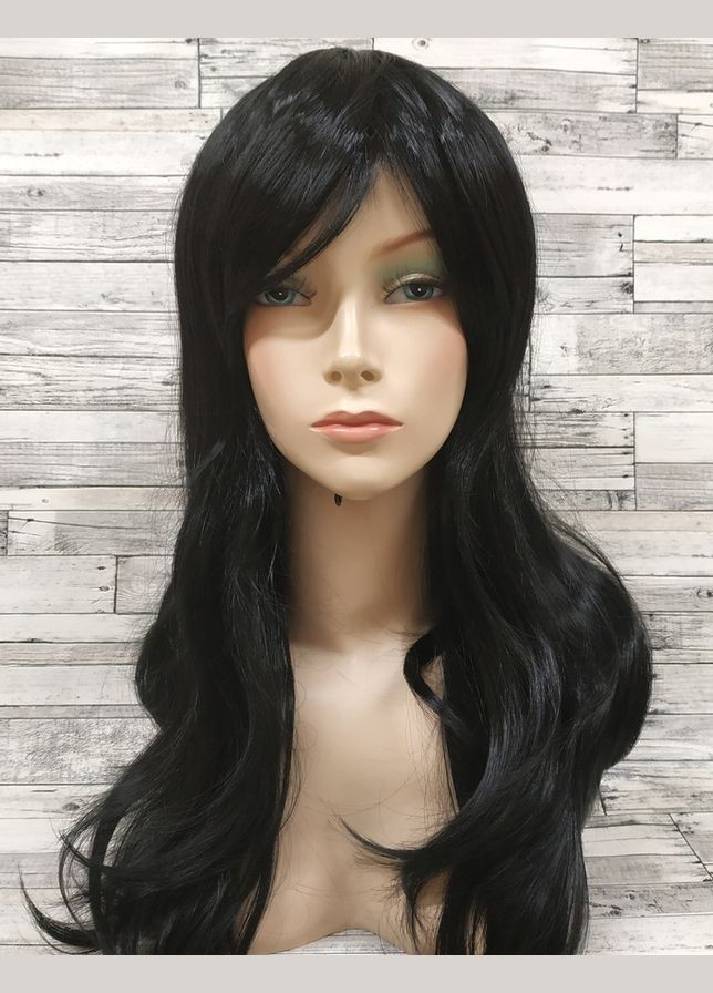 Парик женский волнистый черный длинный с челкой 70см No Brand 3527 (307073228)