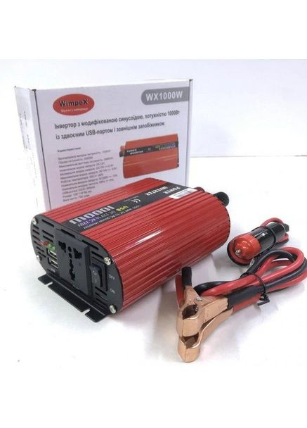 Перетворювач постійного струму 1000W інвертор для автомобіля 12В-220В Wimpex (297332157)