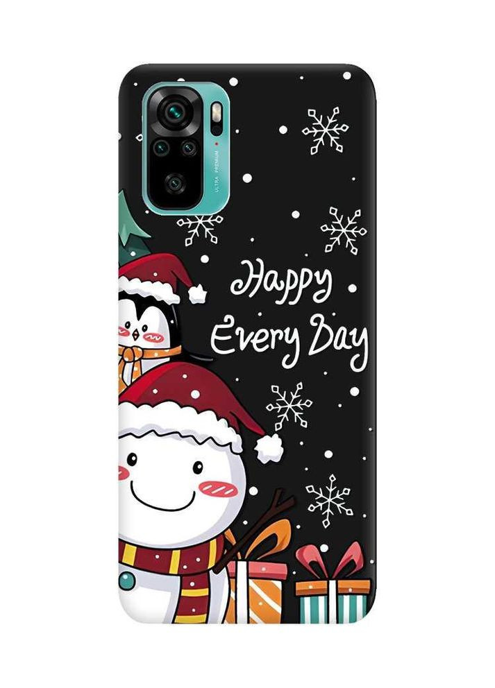 Матовый чехол на Xiaomi Redmi Note 10 / Note 10s:: Снеговик и пингвин (новогодний принт 156) Creative (362966903)