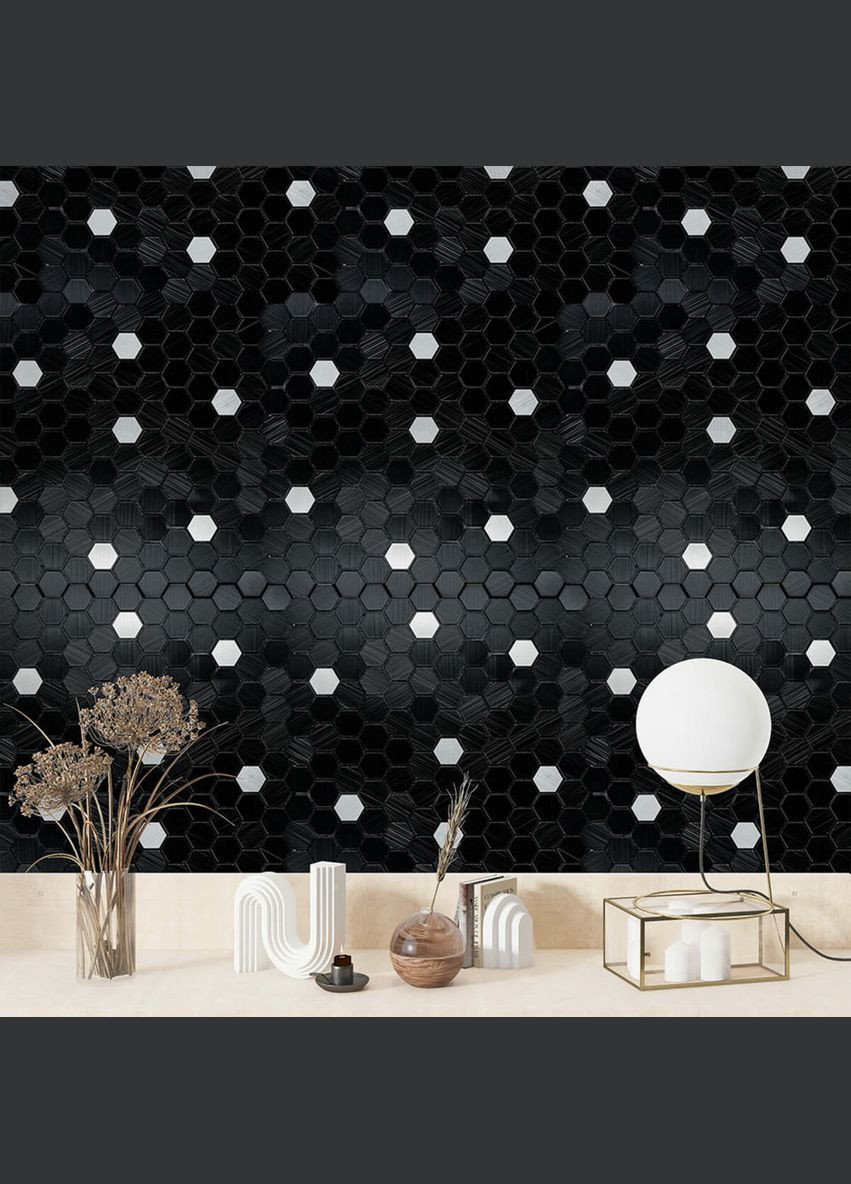 Самоклеящаяся алюминиевая плитка черная мозаика 300х300х3мм SW-00001929 No Brand (316051018)