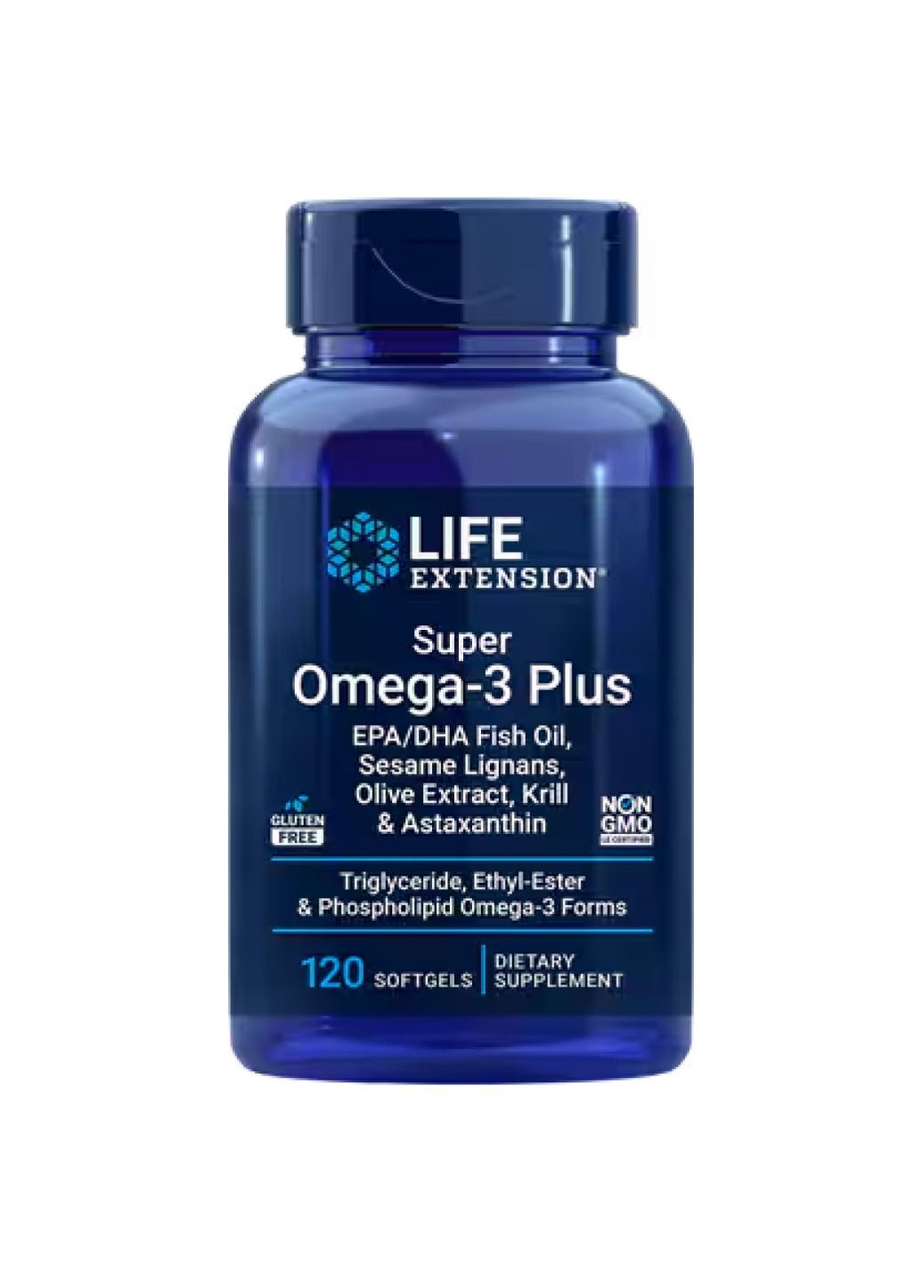 Комплекс жирних кислот Super Omega-3 Plus EPA/DHA Fish Oil, Sesame Lignans, Olive Extract, Krill Astaxanthin - 120 softgels Life Extension (297582144)