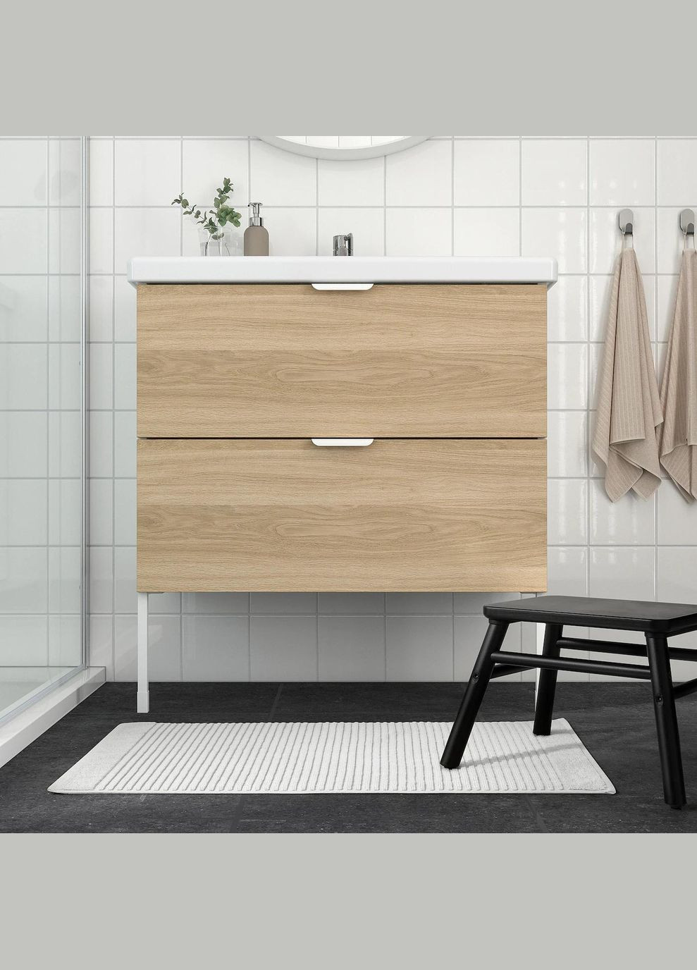 Килимок для ванної кімнати ІКЕА ALSTERN 50х80 см Білий (00447350) IKEA (267898055)