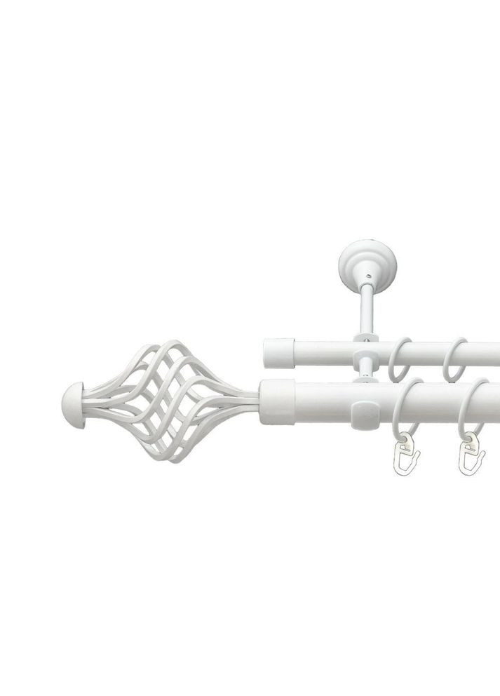 Карниз Арезо металевий дворядний відкритий гладка труба Арктіс 25\16 мм 200 см (00-00021026) ORVIT (300690595)