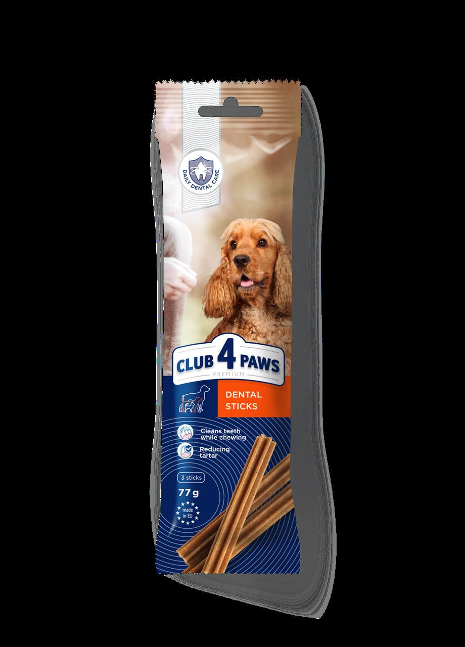 Дентал Стікс Dental Sticks палички для собак. 77 г (3 шт) Преміум. CLUB 4 PAWS Клуб 4 Лапи Клуб 4 Лапы (278308959)
