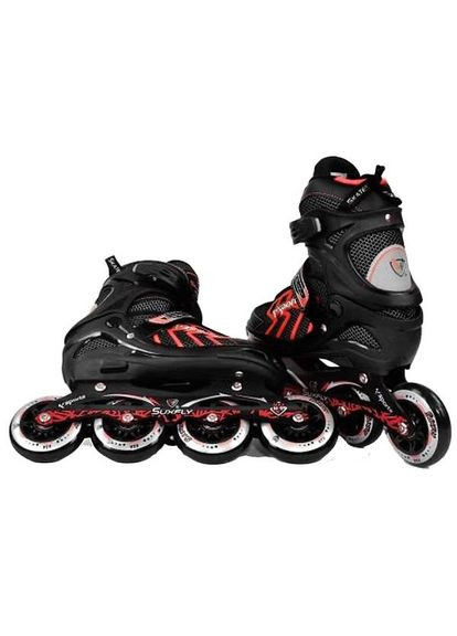 Ролики для подростков и взрослых 90633-L 39-42 PU полиуретановые колеса для катания по городу Красные Joy (341324664)