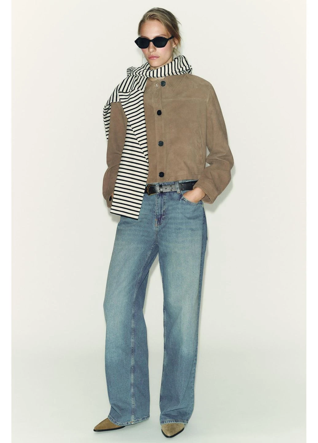 Джинси Z1975 STRAIGHT з середньою посадкою та ременем Zara - (378617269)