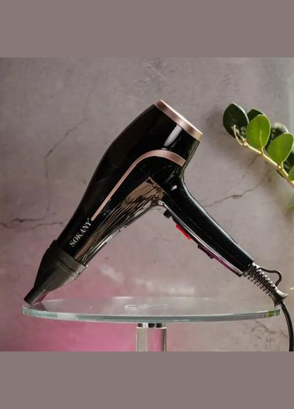 Фен для волосся 2400 вт SK-14021 з насадками має 2 швидкості та 2 режими обдування Sokany (347174032)