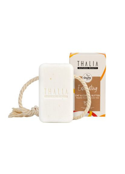 Натуральное отшелушивающее мыло для лица и тела с маслом какао и отрубями, 140 г Thalia (371365533)