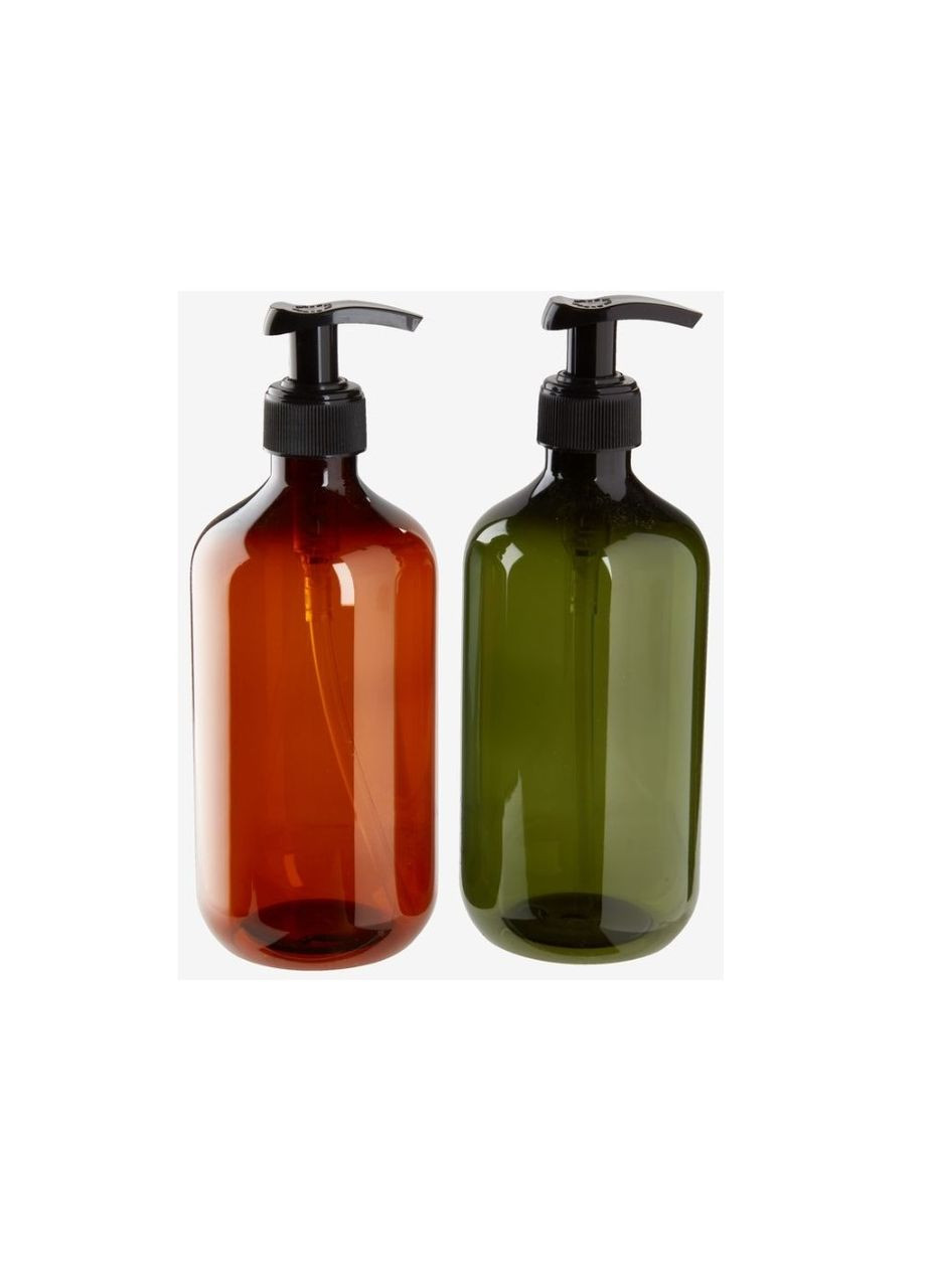 Диспенсер для мыла полипропилен 7х19 см коричневый/зеленый 2 шт No Brand (294653056)