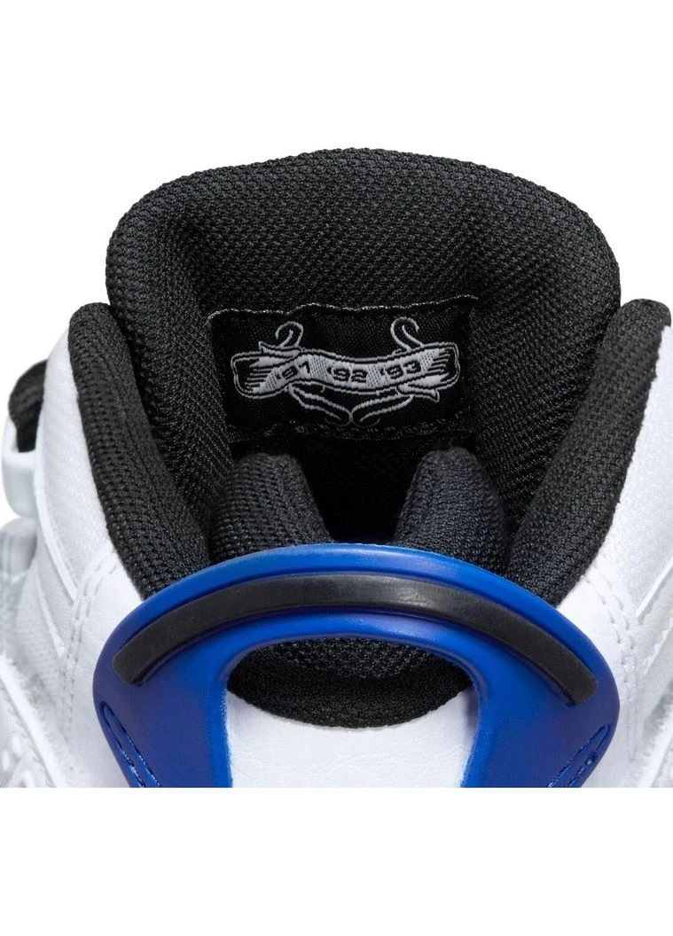 Серые кроссовки баскетбольные подростковые jordan бело-черно-синие 323419-142 Nike 6 RINGS