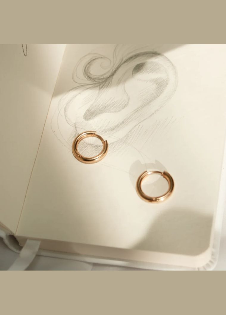 Классическая серьга круглая минималистичная хрупкая золотистая унисекс металлическая серьга-кольцо базовая хип-хоп элегантная No Brand (328451129)