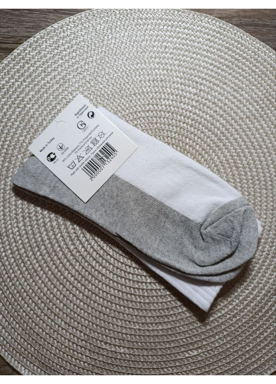 Білі білі підліткові високі шкарпетки з сірою стопою та логотипами – туреччина, 36-41 логотипи всесезон (352201286)