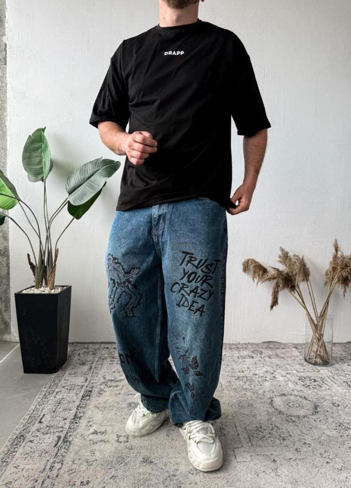 Джинси чоловічі дтф стильні вільні оверсайз No Brand (338783132)