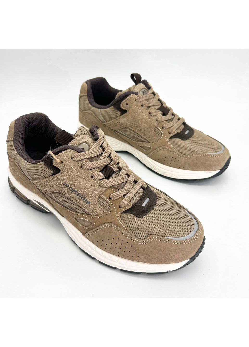 Бежевые кроссовки (р) текстиль/замша 0-2-2-hmb-24068 Restime