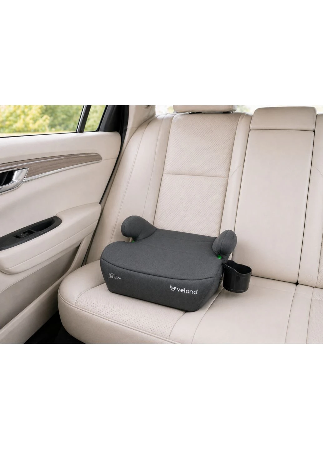 Бустер Primo i-Size 125–150 см, ISOFIX + подстаканник, grey Velano (391076448)