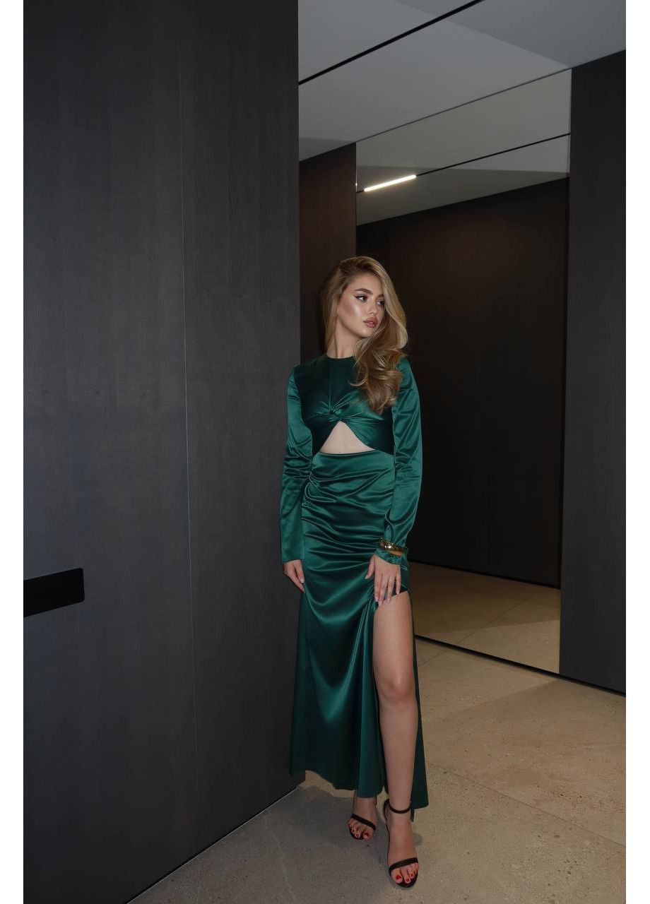 Изумрудное праздничный, коктейльное, вечернее barbara силуэтная Україна однотонное