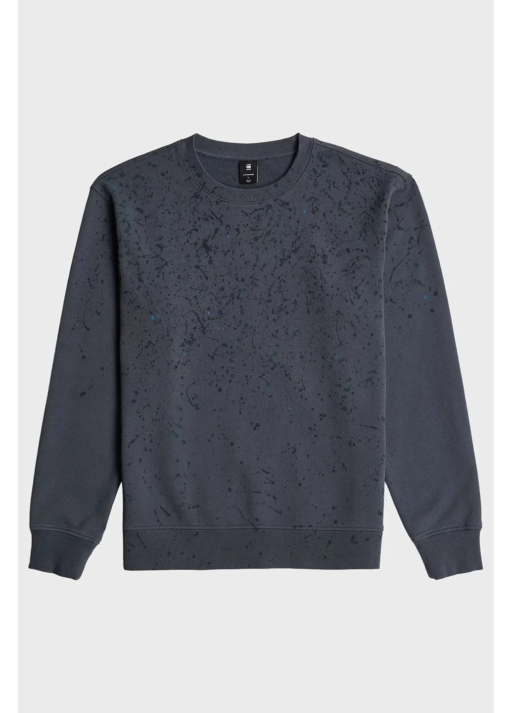 Серо-синий свитшот G-Star Raw рисунок нашивки (377660600)
