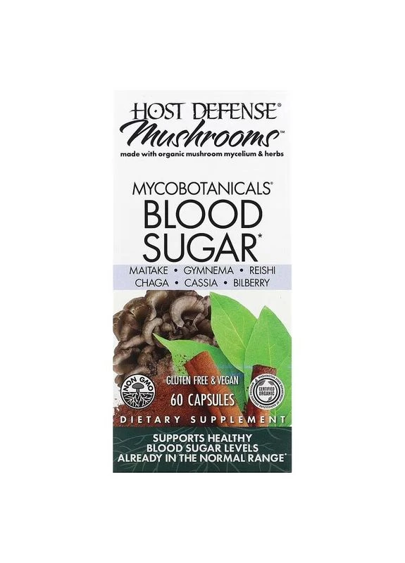 Суміш грибного міцелію та трав MycoBotanicals Blood Sugar, 60 капсул для підтримки рівня цукру в крові Host Defense (378793224)