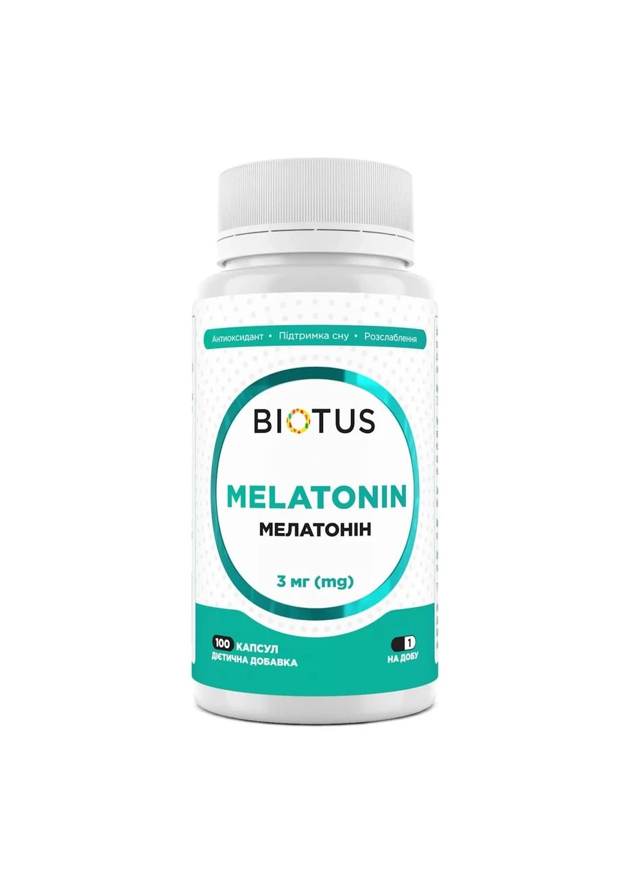 Мелатонін Melatonin, 3 мг, 100 капсул Biotus (361115822)