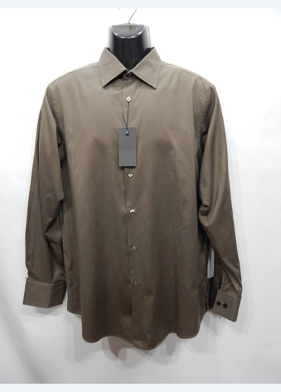 Оливковковая (хаки) кэжуал рубашка однотонная Murano